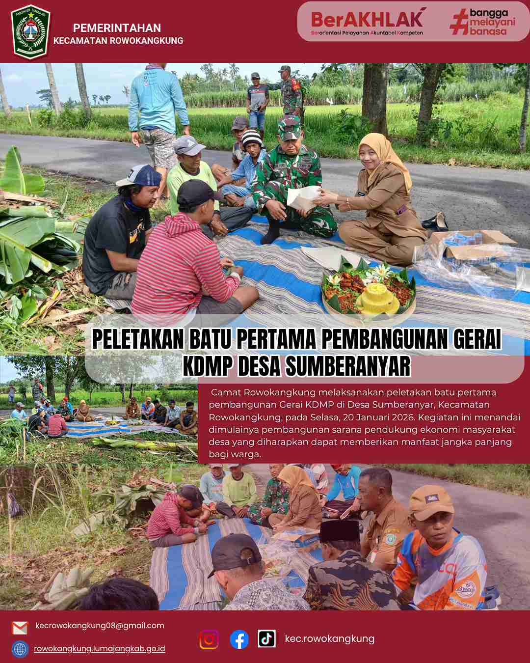 melaksanakan peletakan batu pertama pembangunan Gerai KDMP di Desa Sumberanyar