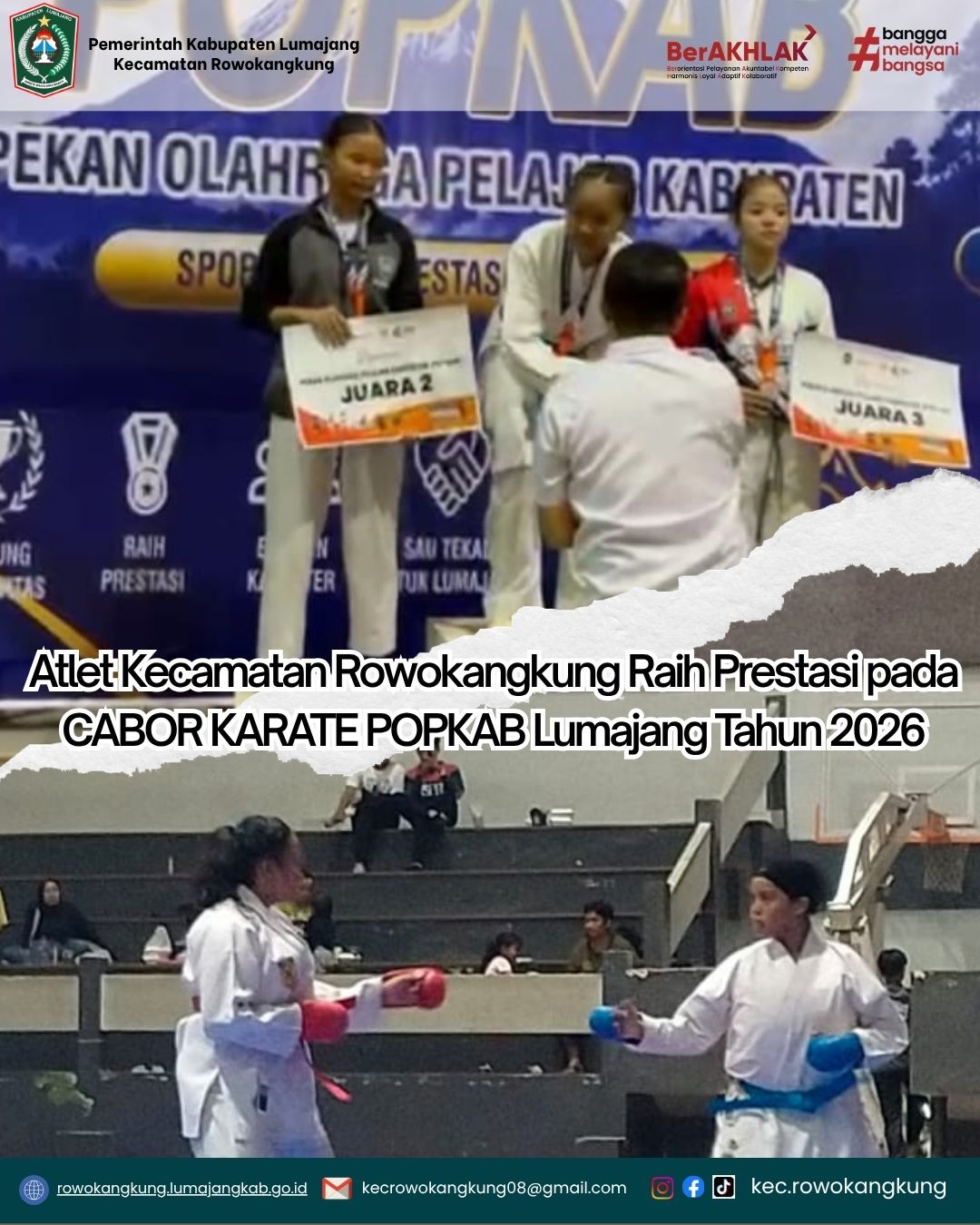 Atlet Kecamatan Rowokangkung Raih Prestasi pada POPKAB Lumajang Tahun 2026