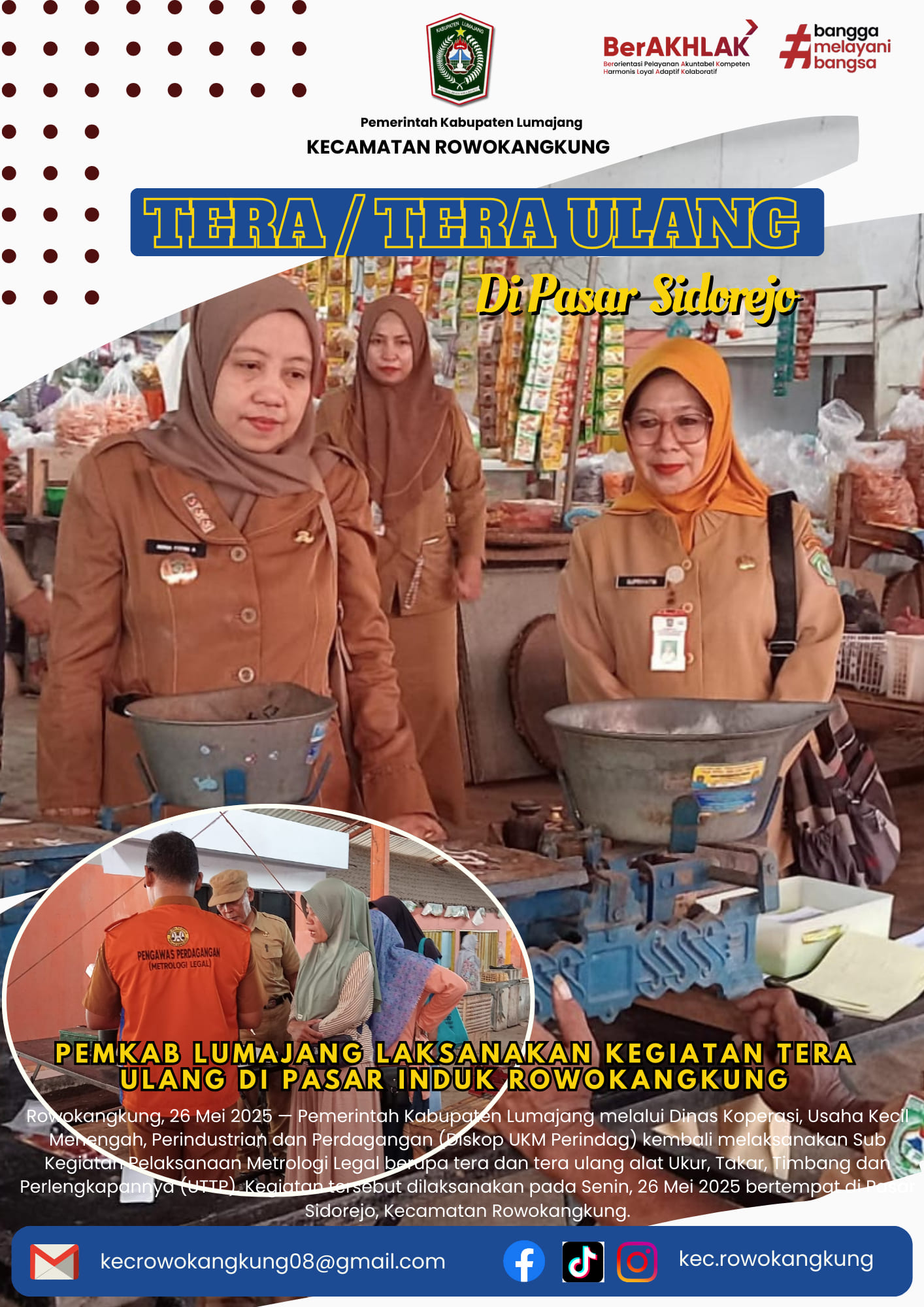 Dinas Koperasi UKM Perindustrian dan Perdagangan Kabupaten Lumajang Gelar Kegiatan Tera Ulang di Pas