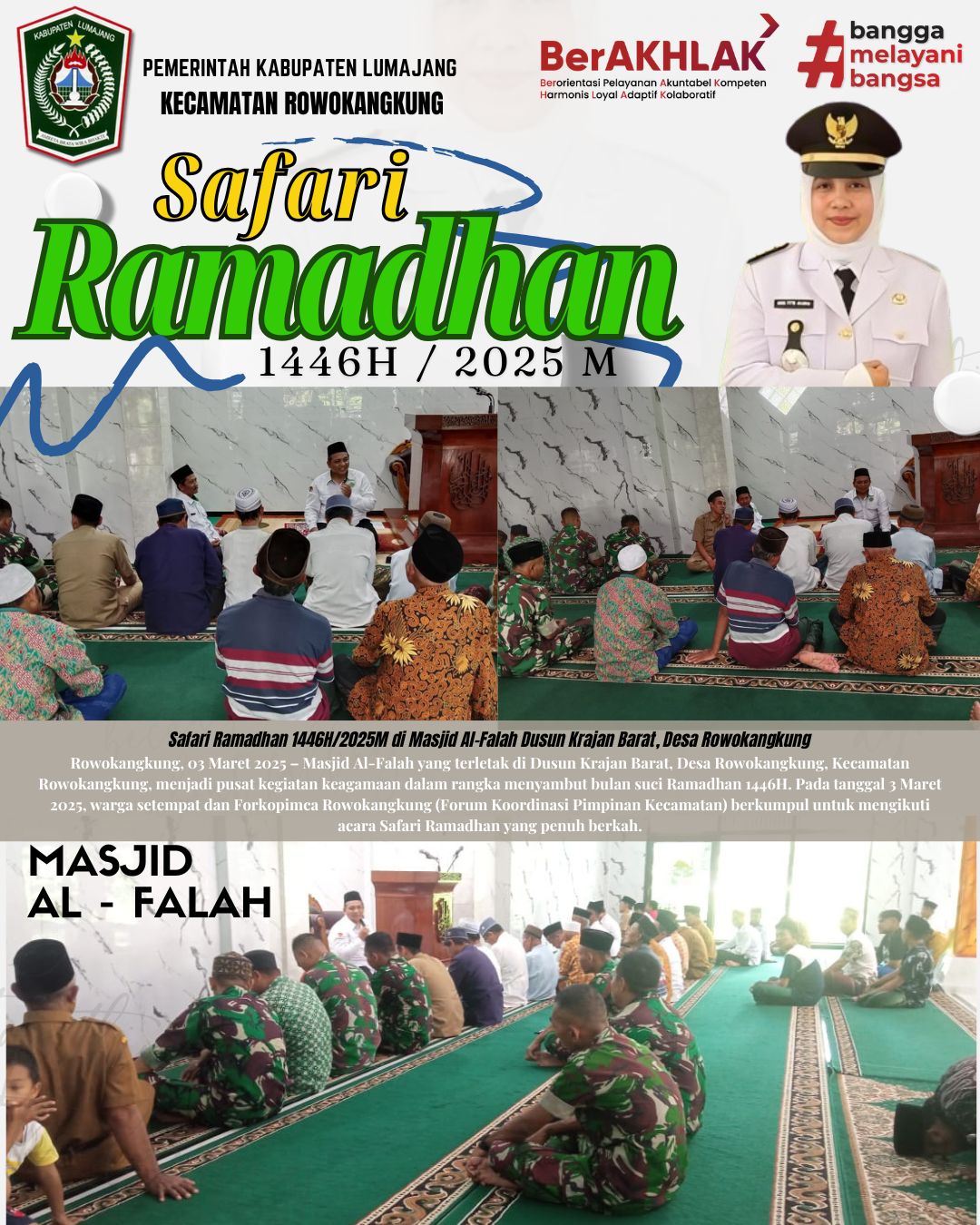 Safari Ramadhan 1446H/2025M di Masjid Al-Falah Dusun Krajan Barat, Desa Rowokangkung