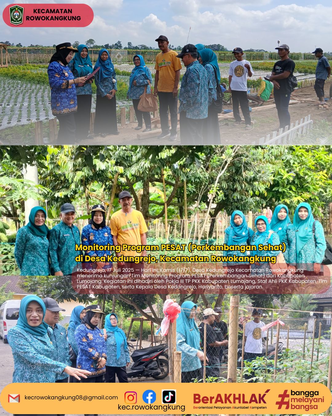 Monitoring Program PESAT (Perkembangan Sehat) di Desa Kedungrejo, Kecamatan Rowokangkung