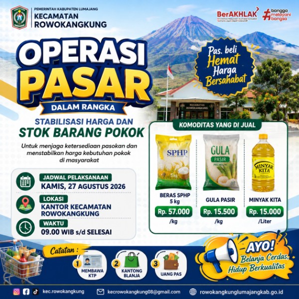 Operasi Pasar Digelar di Kantor Kecamatan Rowokangkung, Bantu Masyarakat Dapatkan Kebutuhan Pokok de