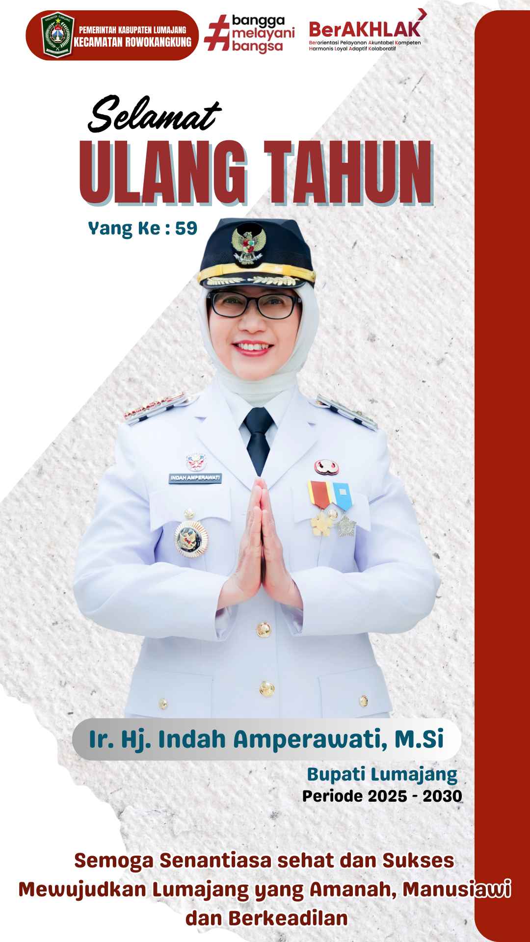 ucapan selamat ultah BUNDA INDAH yg ke 59